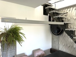 31,5 in/ 80 cm long, gray concrete pendant lamp, line modern reception desk loft - £360.82 GBP