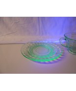 Uranium Green Depression Glass 8 1/4&quot; Salad Plate - Vintage - €8,99 EUR