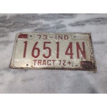 Vintage 1973 Indiana TRACT 72+ License Plate 16514N Expired - $131.94 MXN