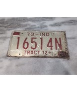 Vintage 1973 Indiana TRACT 72+ License Plate 16514N Expired - €5,97 EUR