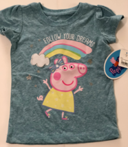 Peppa Pig Aqua Girls&#39; &quot;Follow Your Dreams&quot; Toddler T-Shirt NWT Size: (2T) - £9.43 GBP