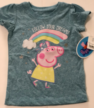 Peppa Pig Aqua Girls&#39; &quot;Follow Your Dreams&quot; Toddler T-Shirt NWT Size: (2T) - £9.57 GBP