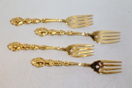 Vintage Oneida Community Beethoven Gold Electroplated Flatware-4 Salad Forks (A) - £18.29 GBP