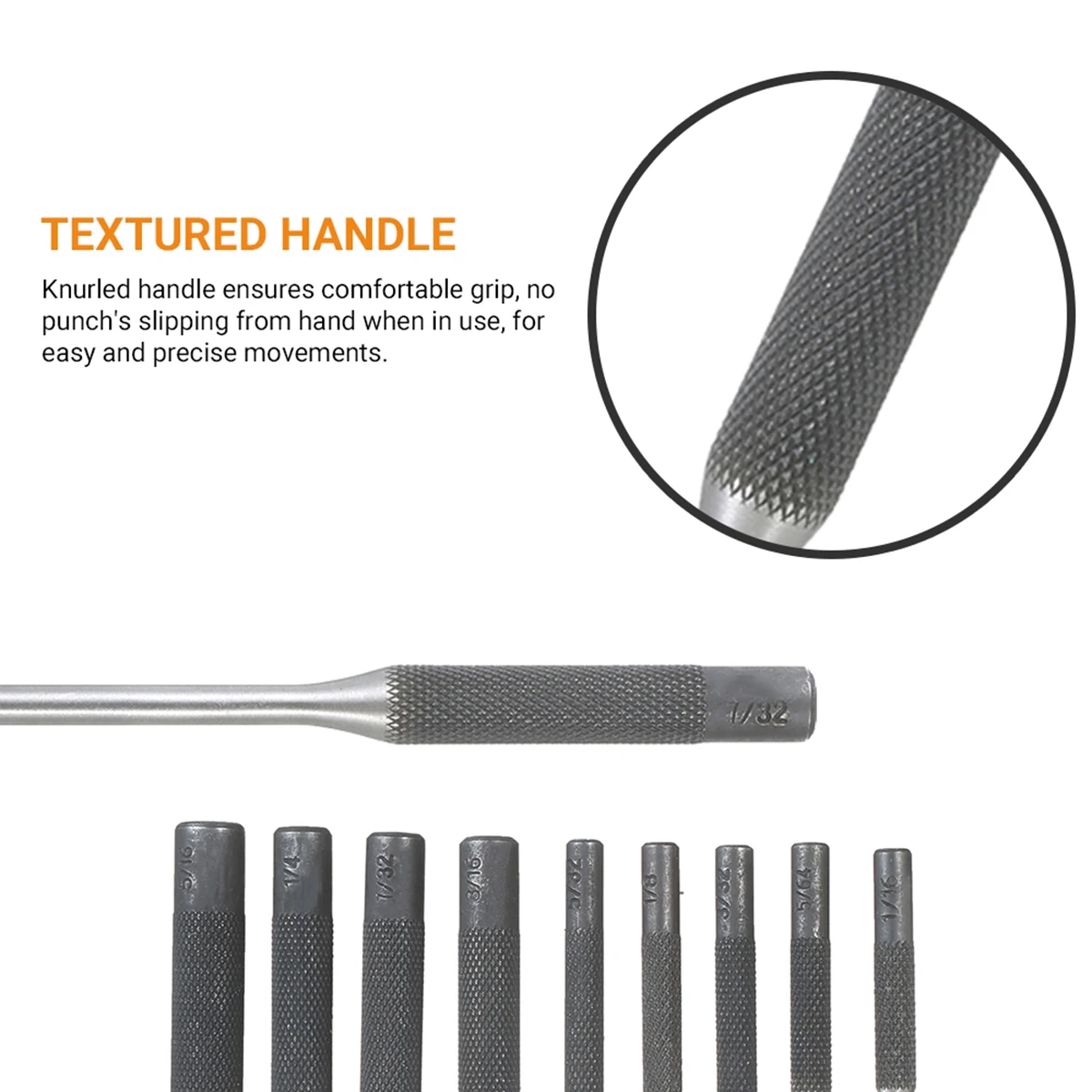 9 Pieces Roll Pin Punch Set Steel Punches Hand Pin Removing Tool with Ca... - $1,249.77 MXN
