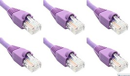 Ultra Spec Cables Pack of 6 - Purple 1FT Cat6 Ethernet Network Cable LAN Interne - £16.77 GBP