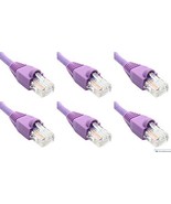 Ultra Spec Cables Pack of 6 - Purple 1FT Cat6 Ethernet Network Cable LAN... - £16.51 GBP
