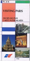 Plan Visiting Paris Museums Pass Map 1990 - £2.32 GBP