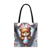 Tote Bag, Easter, Cute Bear with Bunny Ears, Personalised/Non-Personalised Tote  - £22.73 GBP+