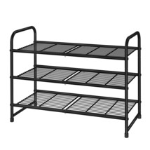 3-Tier Stackable Shoe Rack, Expandable &amp; Adjustable Shoe Shelf Storage Organizer - £38.48 GBP