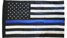 Thin Blue Line (USA) - 3&#39;X5&#39; Nylon Flag with Sleeve - £50.15 GBP