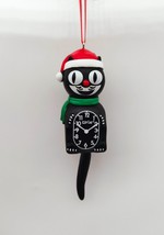 Kit-Cat Klock in a Santa Hat with a Green Christmas scarf Ornament 4.25&quot; Tall - £16.47 GBP