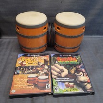 Nintendo GameCube Bongo Drums DOL-021 + DK Donkey Kong Jungle Beat &amp; Konga - £63.30 GBP