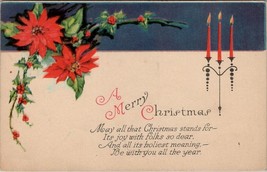 Christmas Poinsettia Candlestick Art Deco 1928 to Montgomery PA Postcard T19 - £3.15 GBP