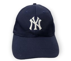 New York Yankees Hat Cotton Blue MLB Baseball Logo Cap Hook &amp; Loop - £11.83 GBP