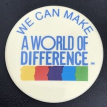 Rainbow We Can Make A World Of Difference LGBTQ Vintage Pin Button Pinback - $12.95