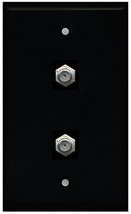 RiteAV - Black 2 Port Coax Cable TV- F-Type Wall Plate - £7.68 GBP