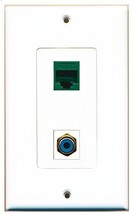 RiteAV - 1 Port RCA Blue 1 Port Cat5e Ethernet Green Decorative Wall Pla... - £7.24 GBP