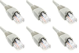 Ultra Spec Cables Pack of 6 - Gray 1FT Cat6 Ethernet Network Cable LAN Internet  - £16.77 GBP