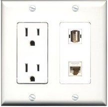 RiteAV - 15 Amp Power Outlet and 1 Port USB A-A and 1 Port Cat6 Ethernet White D - £7.90 GBP