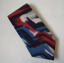 Pierre Cardin Abstract Neck Tie Red Blue Gray White Mens Multi Color Nec... - $19.00