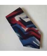 Pierre Cardin Abstract Neck Tie Red Blue Gray White Mens Multi Color Neckwear  - $19.00
