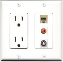 RiteAV - 15 Amp Power Outlet 1 Port RCA Red 1 Port Phone Beige 1 Port BN... - $14.93