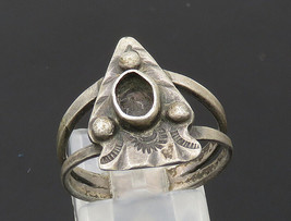 NAVAJO 925 Silver - Vintage Arrow Head Split Shank Band Ring Sz 6.5 - RG21171 - £45.95 GBP