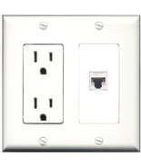 RiteAV - 15 Amp Power Outlet and 1 Port Cat5e Ethernet Decorative Type W... - £6.75 GBP+