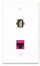 RiteAV - 1 Port USB A-A 1 Port Cat5e Ethernet Pink Wall Plate - Bracket Included - $9.07