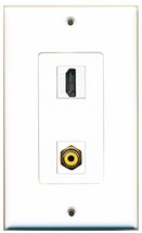 RiteAV - 1 Port HDMI - 1 Port RCA Yellow Wall Plate Decorative White - B... - £7.20 GBP