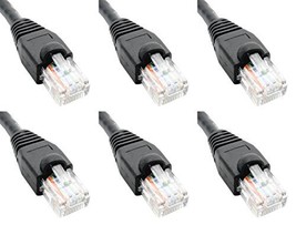 Ultra Spec Cables Pack of 6 - Black 1FT Cat6 Ethernet Network Cable LAN Internet - £16.77 GBP