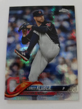 2018 Topps Chrome #20 Corey Kluber Cleveland Indians Prism Refractor Card - £1.17 GBP
