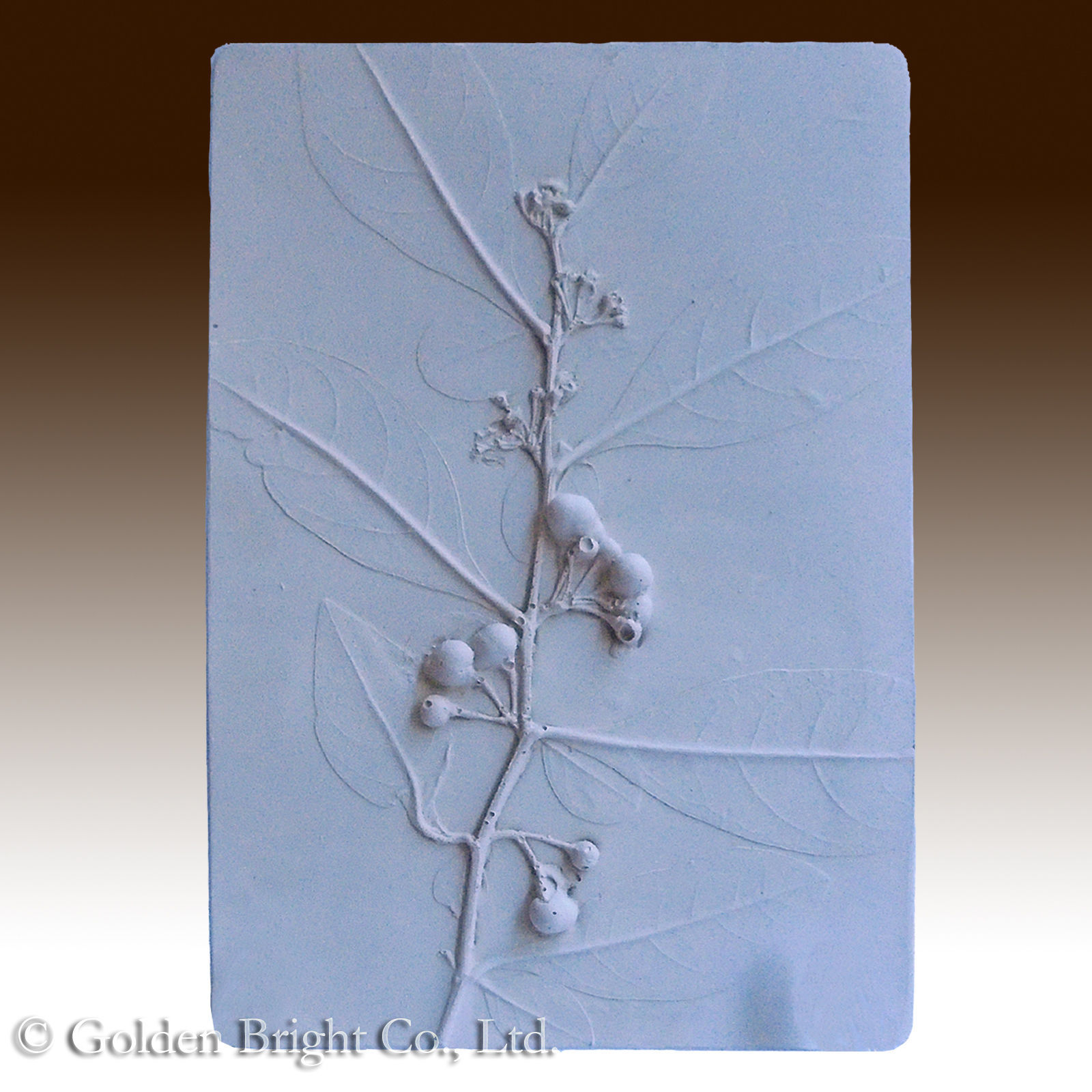 Branch with Leaves - Plant Fossil Cement plaque