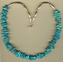 Large Turquoise Nugget and Lots of Sterling Beads in 25 In Necklace - £129.79 GBP