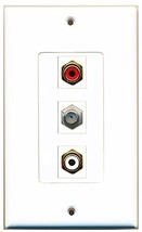 RiteAV 1 Port RCA Red 1 Port RCA White 1 Port Coax Cable TV- F-Type Wall Plate O - $15.33