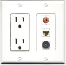 RiteAV - 15 Amp Power Outlet 1 Port RCA Red 1 Port Toslink 1 Port Cat6 E... - $14.93