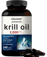 Antarctic Krill Oil 2000Mg Supplement, 240 Softgels, 3X Strength Natural Source - $21.55