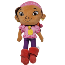 Disney Store Plush Pirate Izzy Doll Girl 12&quot; Jake &amp; Neverland Pink Top Earrings - £9.17 GBP