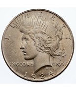 1934 Argent Paix Dollar En Bu État, Excellent Oeil Appeal, Complet Luster - $229.33 CAD