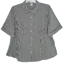 Jessica London Womens Blouse Size 26/28 Short Sleeve Button Front Collared Check - £11.03 GBP