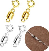 4Pcs Magnetic Necklace Clasps and Closures 18K Gold and Silver Plated Bracelet - £8.67 GBP