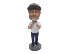 Custom Bobblehead Pal Being Naughty Wearing A T-Shirt And Jeans With Boots On -  - £66.33 GBP