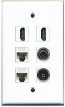 RiteAV - 2 HDMI 1 Port Toslink 1 Port 3.5mm 2 Port Cat5e Ethernet White ... - $17.47
