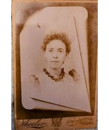 Vtg 1880s Lady With Short Curly Hair. Weqring A Lace Collar And Puff Sle... - $14.36 CAD