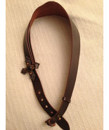 80s style Cross buckle brown leather belt NEW size S M Claudio Orciani I... - $18.00