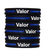 100 Valor Thin Blue Line Silicone Wristbands in Support Memory Police Of... - $65.73 CAD