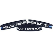 1 POLICE Lives Matter Thin Blue Line Silicone Wristband Bracelets Police... - £2.27 GBP