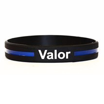 Valor Thin Blue Line Silicone Wristband Bracelets Police Officers Patrol... - £2.27 GBP