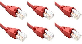 Ultra Spec Cables Pack of 6 - Red 2FT Cat6 Ethernet Network Cable LAN In... - £19.19 GBP