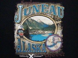 Juneau Alaska Explore adventure Vacation Cruise Souvenir Black T Shirt XL - £16.97 GBP